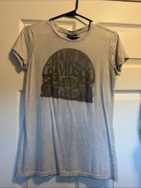 Harley-Davidson Women's Faded Light Gray Graphic Tee